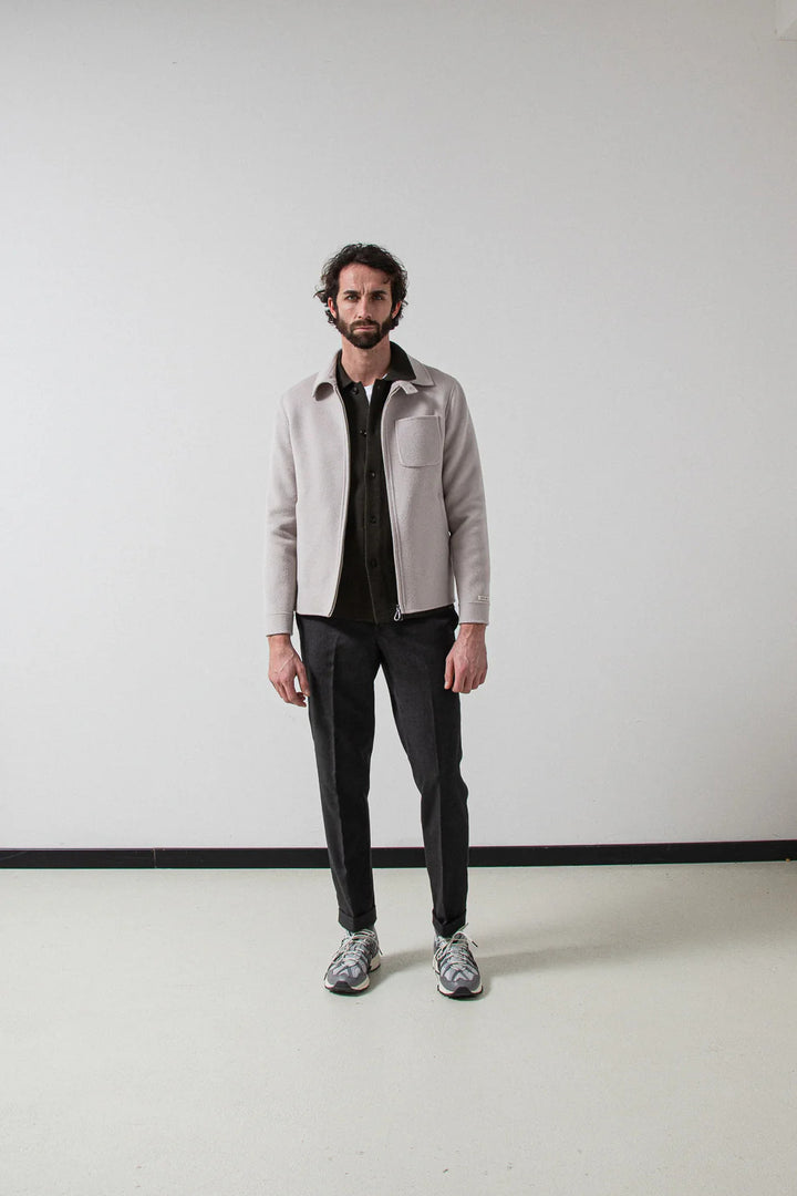 Palto LEANDRO DB -80% WOL <br />20% NYLON-HEREN JASSEN & JACKS-Grijs