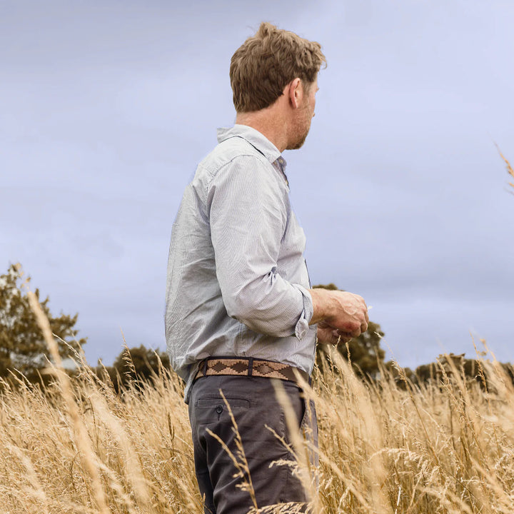 Pampeano Bordado Riem – Bruin-HEREN SCHOENEN & RIEMEN-Bruin