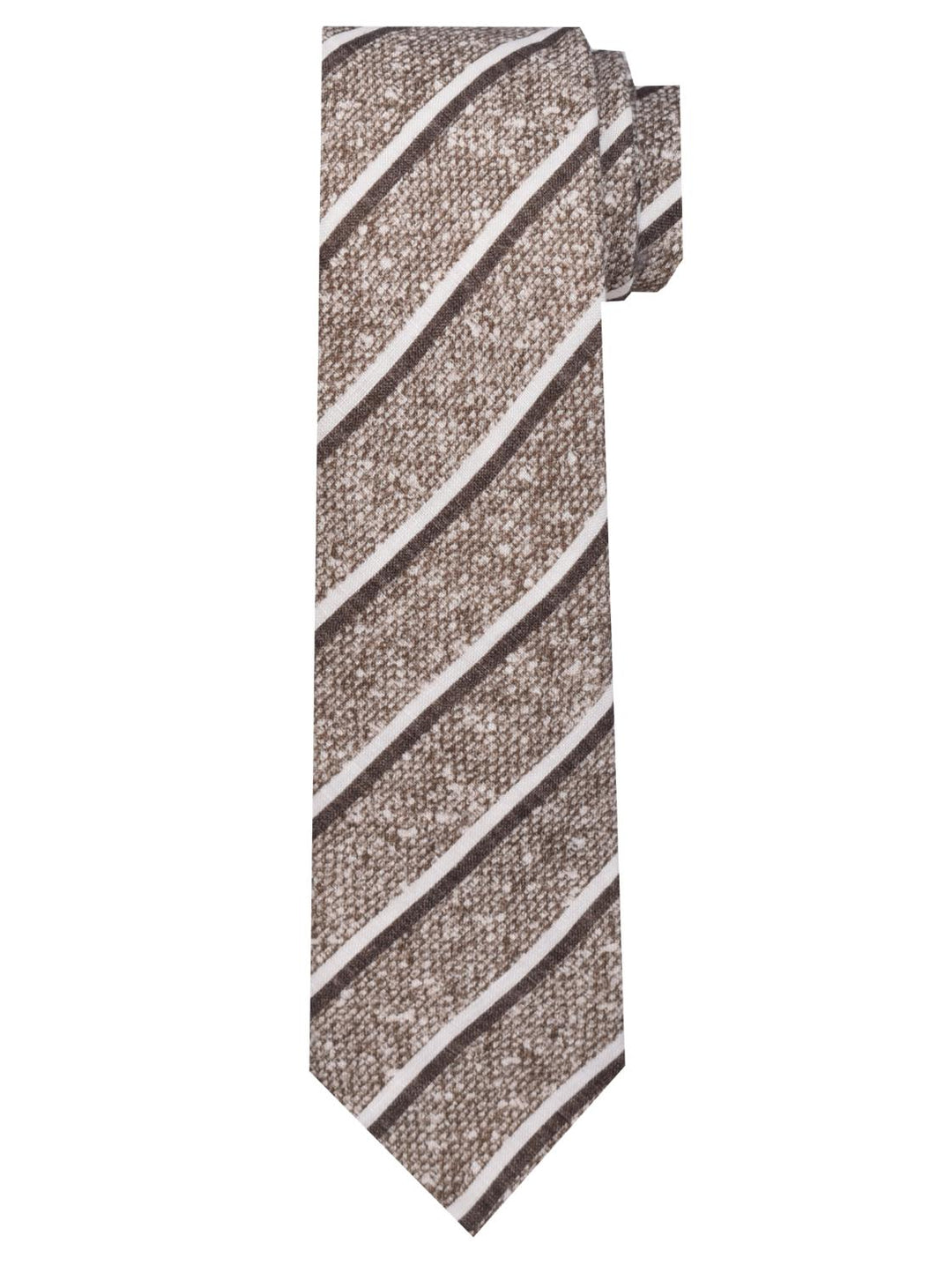 Paolo Albizatti stropdas-100% linnen-HEREN DAS/ STRIK/POCHETTE-Bruin