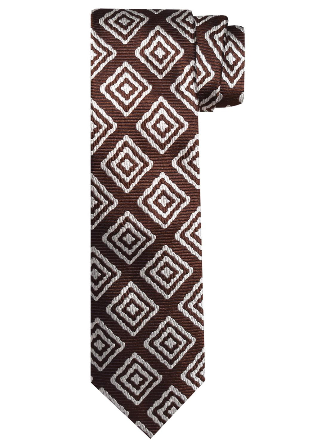 Paolo Albizzati stropdas-100% zijde-HEREN DAS/ STRIK/POCHETTE-Bruin