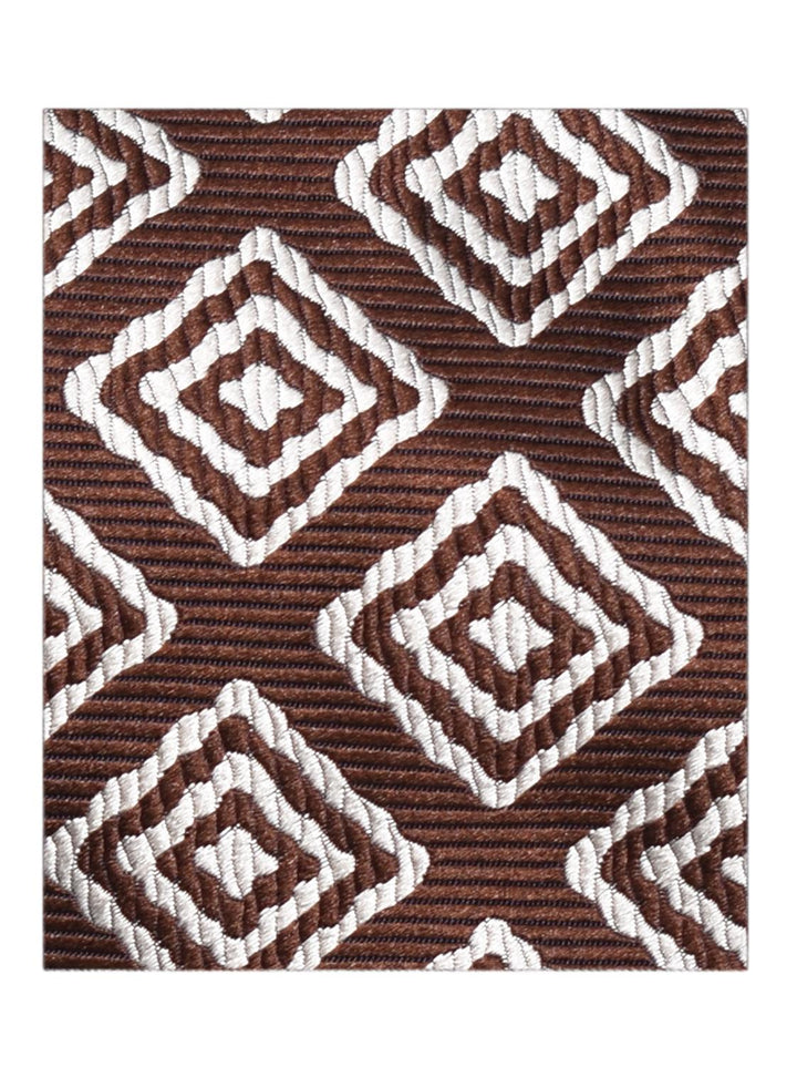 Paolo Albizzati stropdas-100% zijde-HEREN DAS/ STRIK/POCHETTE-Bruin