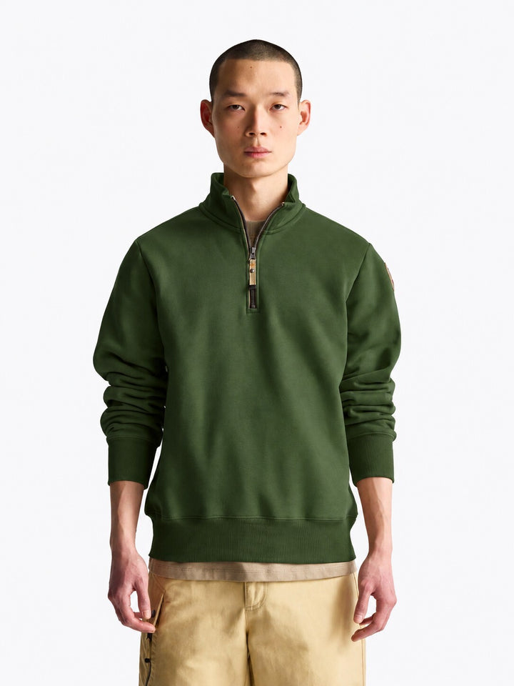 Parajumpers Broad Peak Half Zip – Groen-91% katoen, 9% polyester-HEREN TRUIEN & VESTEN-Groen