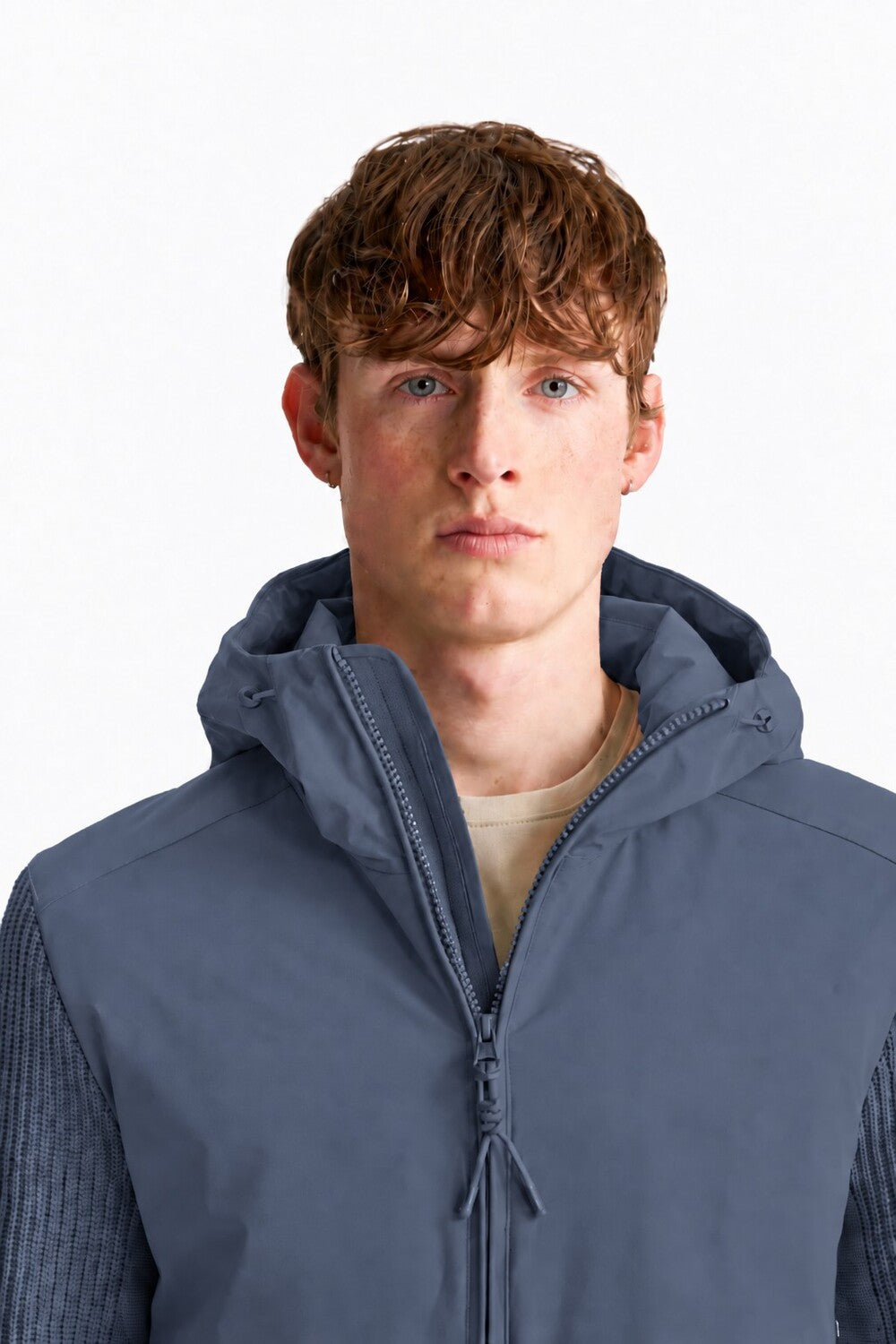Parajumpers Rocher River Hybrid Jack – Blauw-58% polyamide, 33% polyester, 9% elastaan<br />62% polyester, 38% katoen-HER
