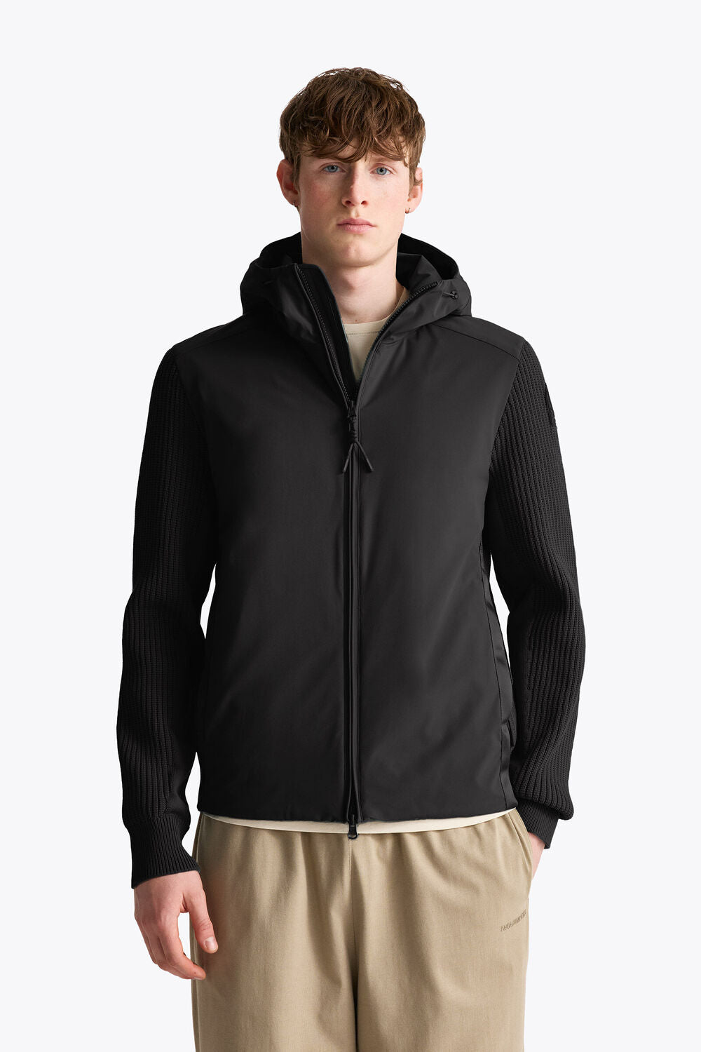 Parajumpers Rocher River Hybrid Jacket – Zwart-58% polyamide, 33% polyester, 9% elastaan<br />62% polyester, 38% katoen-H