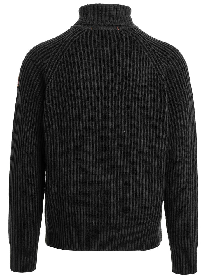 Parajumpers Tricot ETTORE Black-BUITENKANT: 100% extra fijne merinowol-HEREN TRUIEN & VESTEN-Zwart