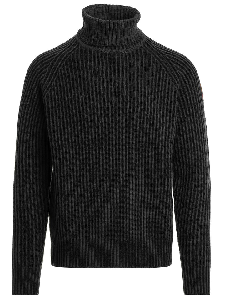 Parajumpers Tricot ETTORE Black-BUITENKANT: 100% extra fijne merinowol-HEREN TRUIEN & VESTEN-Zwart