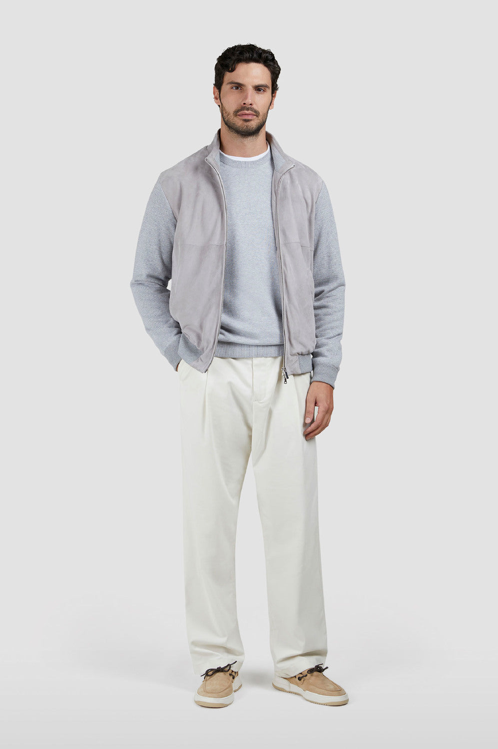 Paul & Shark aqualeather suede -Buitenlaag: 85% Katoen, 15% Kasjmier<br />Voorkant: 100% Geitenleer-HEREN TRUIEN & VESTEN