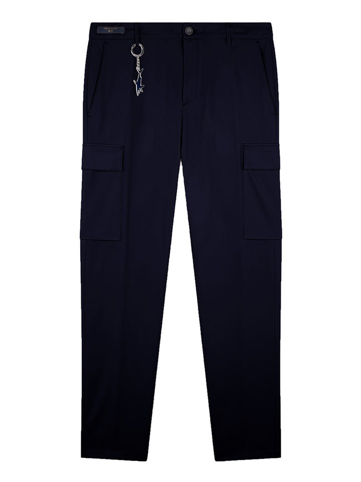 Paul & Shark cargo broek-69% modaal, 28% katoen, 3% elasthaan-HEREN BROEKEN-Blauw
