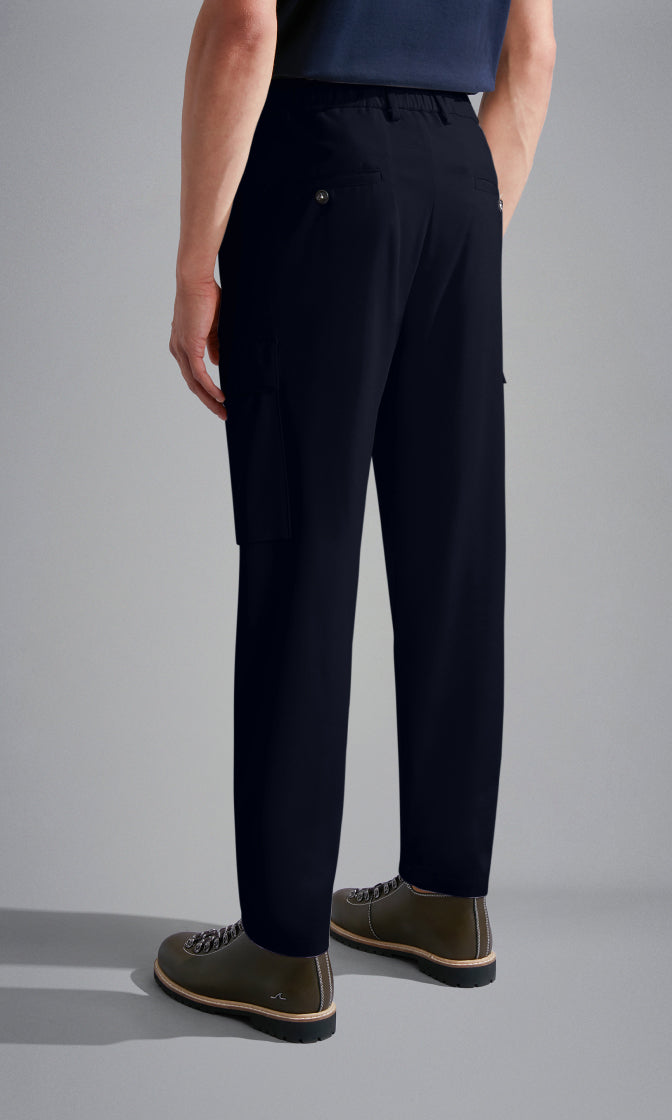 Paul & Shark cargo broek-69% modaal, 28% katoen, 3% elasthaan-HEREN BROEKEN-Blauw