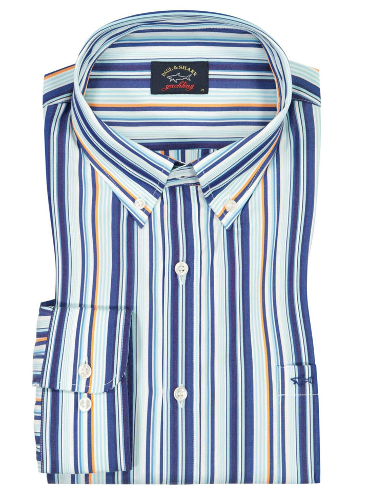 Paul & Shark casual shirt-100% katoen-HEREN SHIRTS-Blauw