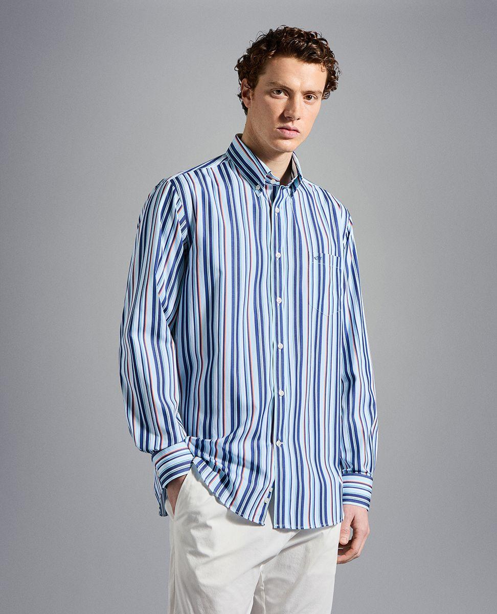 Paul & Shark casual shirt-100% katoen-HEREN SHIRTS-Blauw