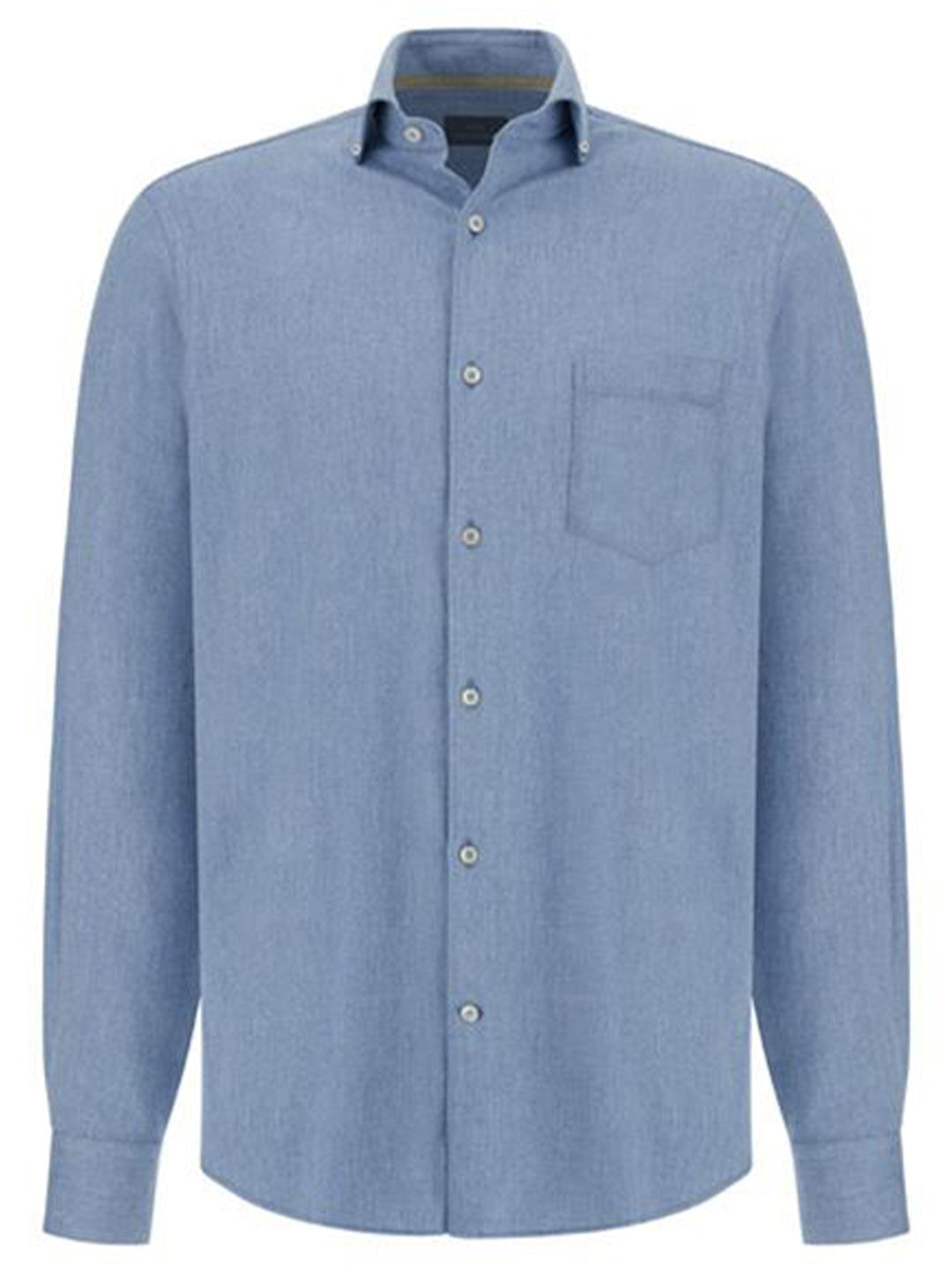Paul & Shark Flannel Cotton Overhemd Regular Fit –-100% katoen-HEREN SHIRTS-Blauw