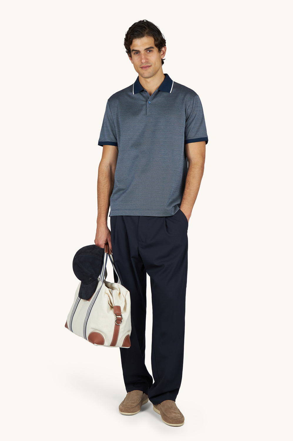 Paul & Shark Gestreepte polo – Blauw-100% katoen-HEREN POLO'S & T-SHIRTS-Blauw