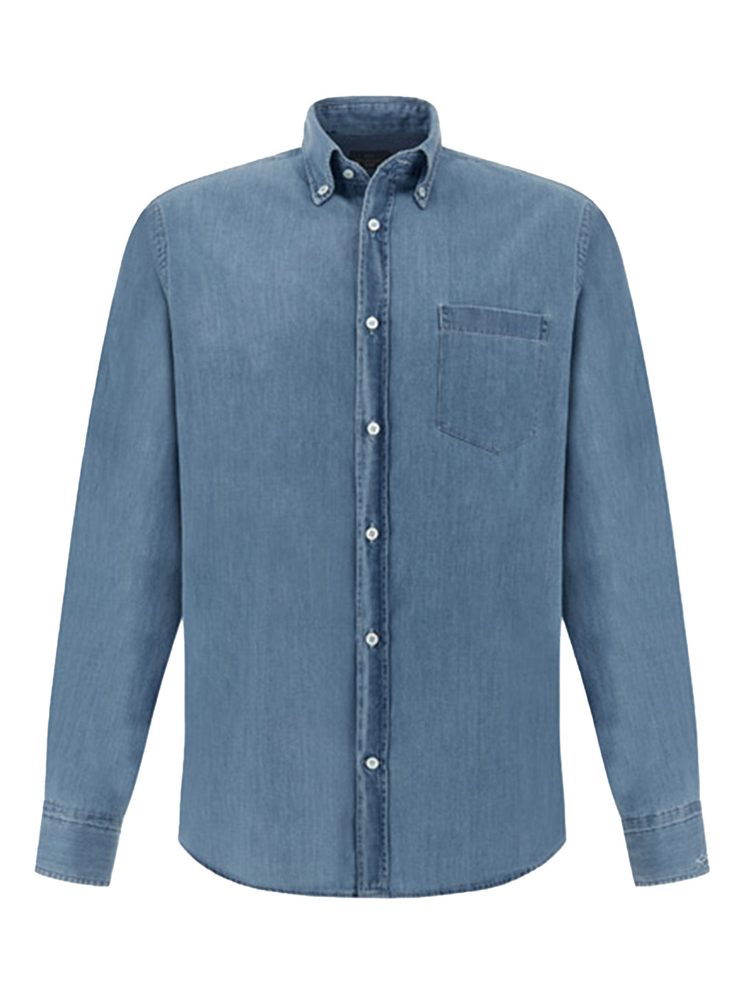 Paul & Shark Giza Cotton XSoft Denim Shirt – Blauw-100% katoen-HEREN SHIRTS-Blauw