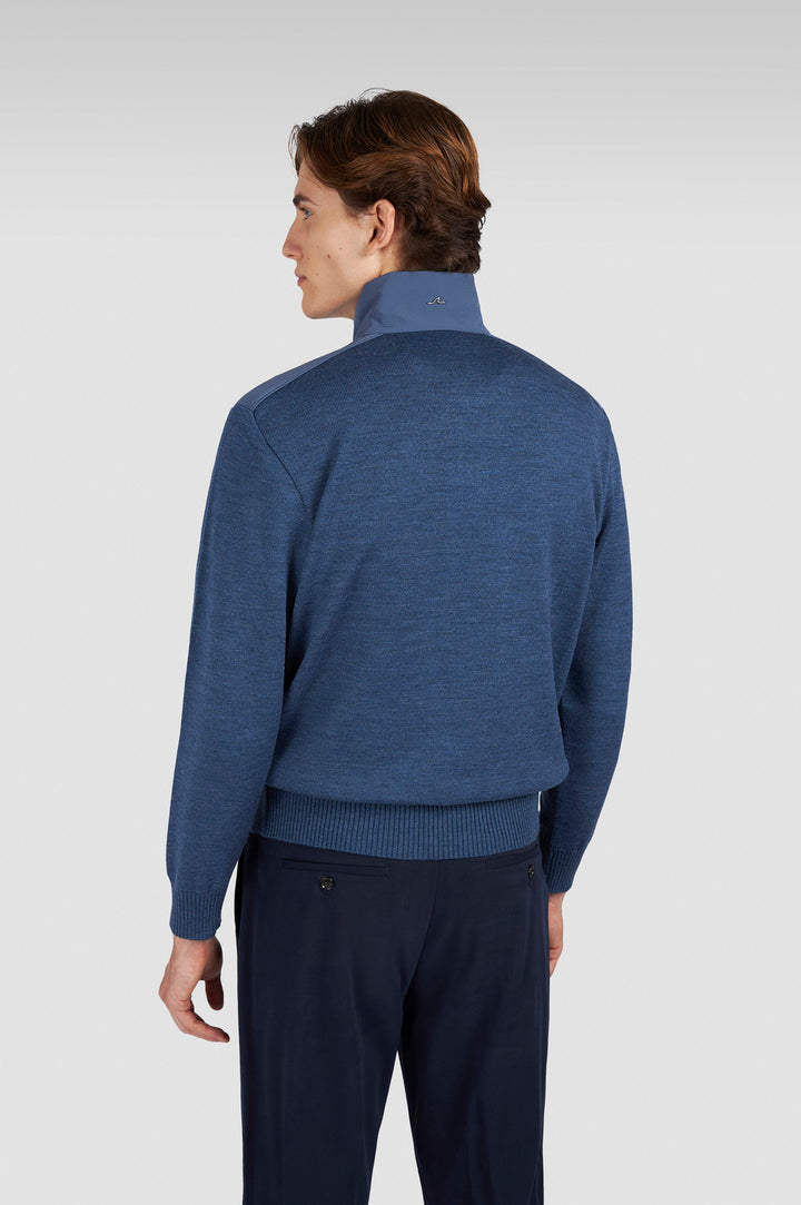 Paul & Shark Half-Zip Trui – Blauw-100% wol-HEREN TRUIEN & VESTEN-Blauw