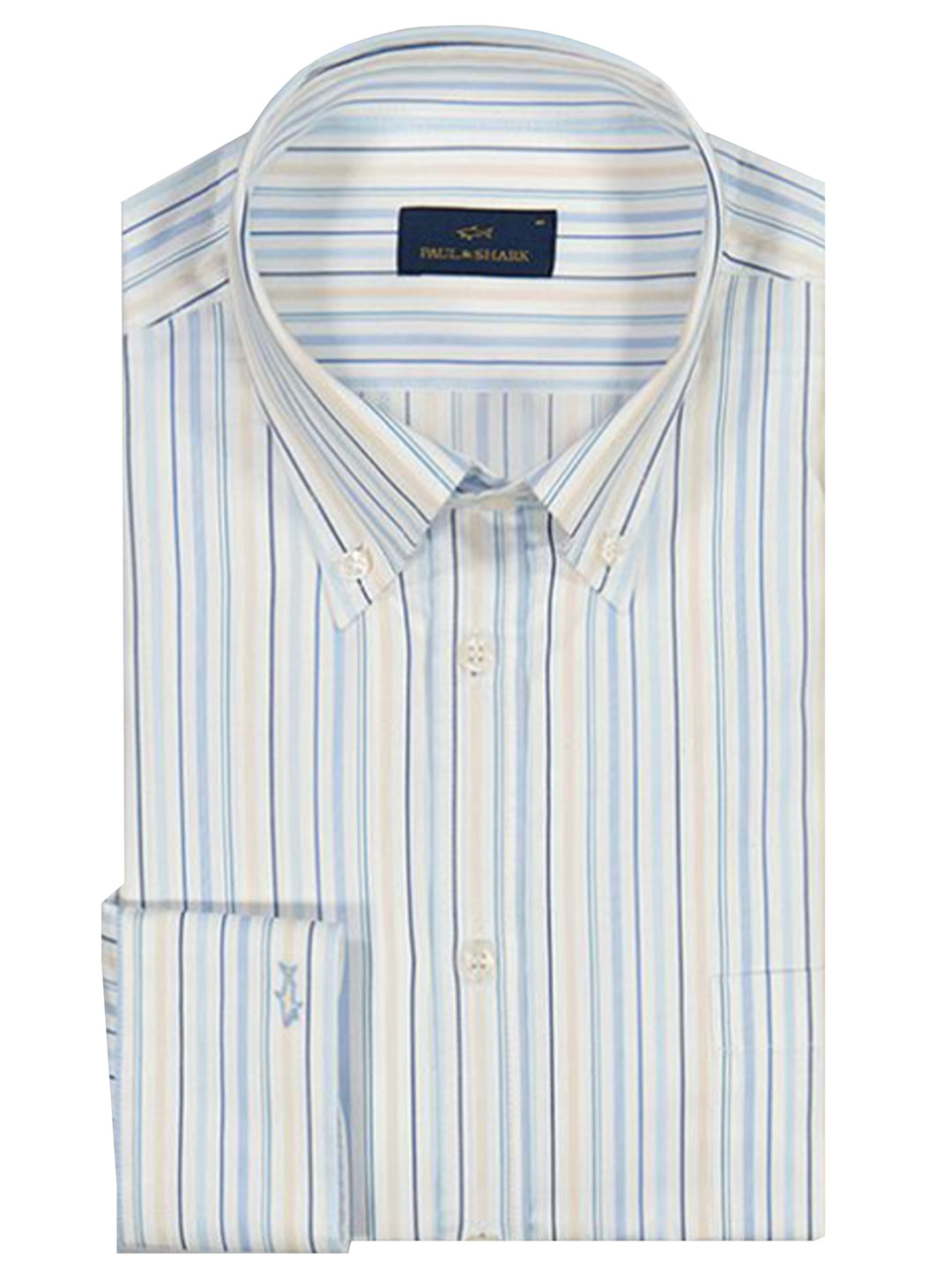 Paul & Shark katoen twill shirt-100% Katoen<br />-HEREN SHIRTS-Blauw