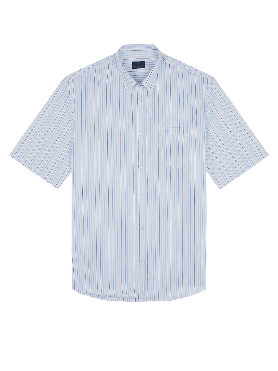 Paul & Shark katoen twill shirt korte mouw-100% Katoen-HEREN SHIRTS-Blauw