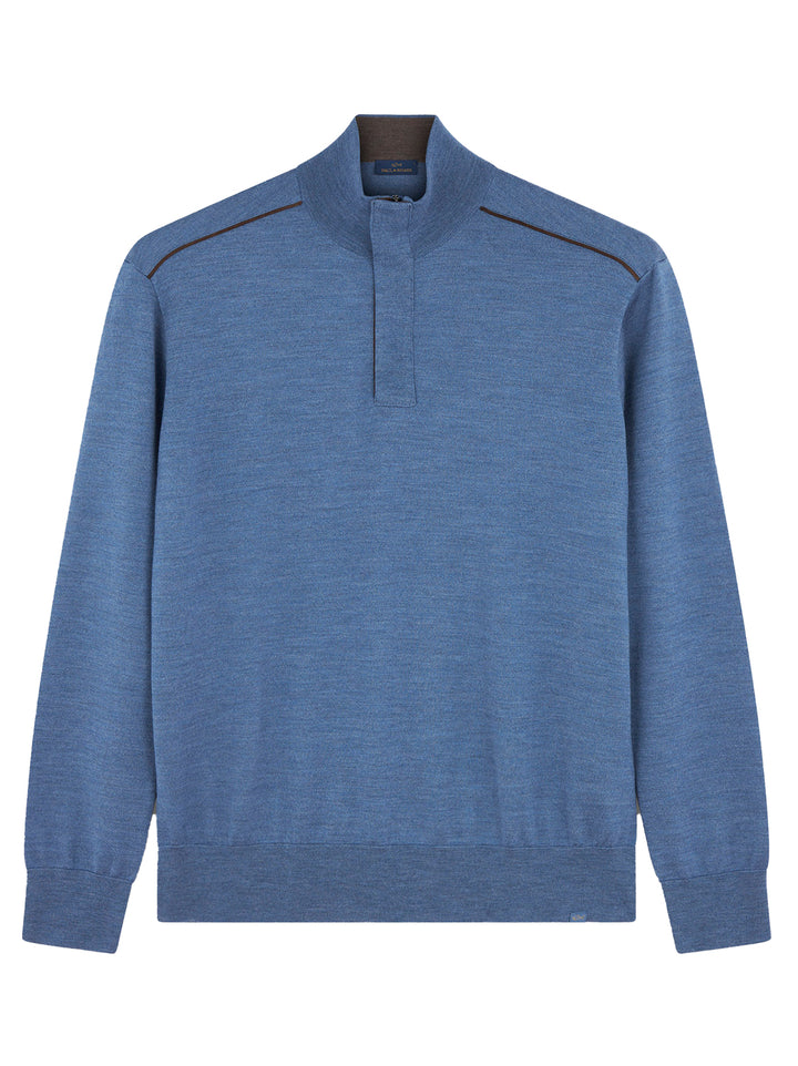 Paul & Shark Merino Extrafine Half-Zip Trui-100% wol-HEREN TRUIEN & VESTEN-Blauw