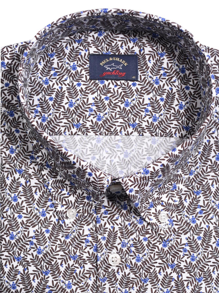 Paul & Shark overhemd-100% katoen-HEREN SHIRTS-Bruin