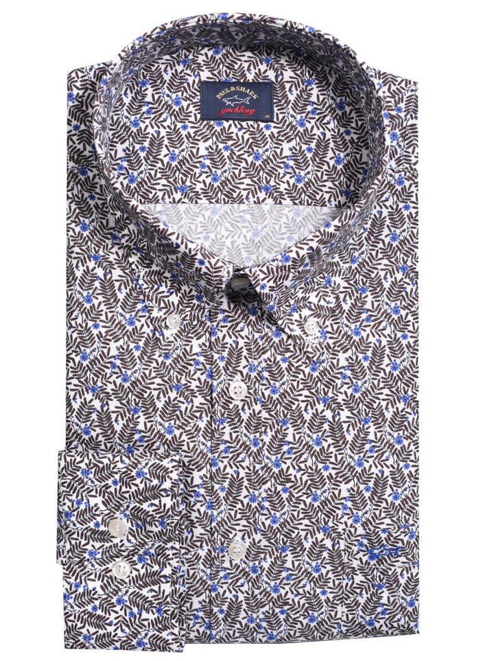 Paul & Shark overhemd-100% katoen-HEREN SHIRTS-Bruin