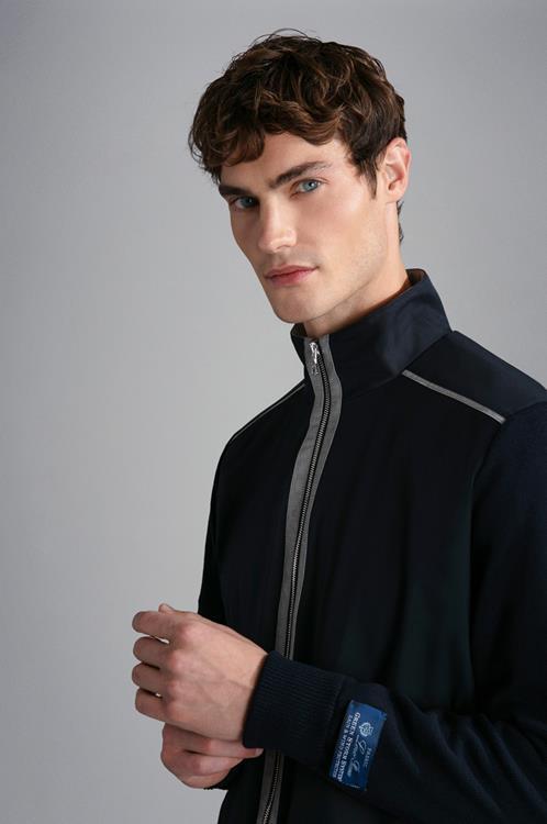 Paul & Shark Pima Cotton vest – Blauw-100% katoen-HEREN JASSEN & JACKS-Blauw