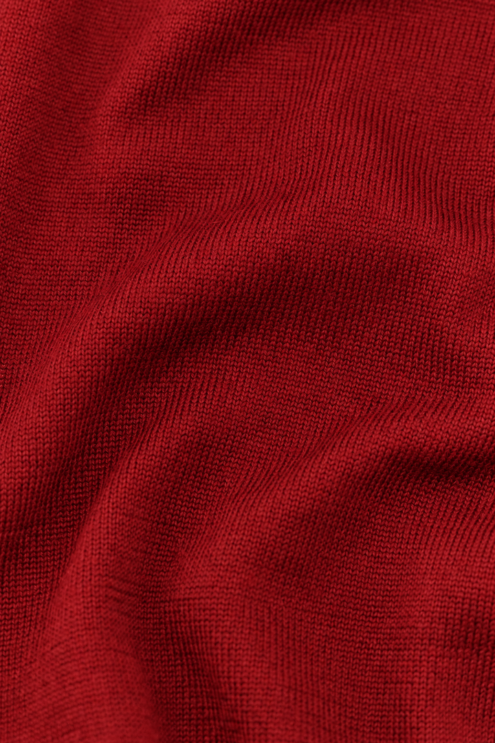 Paul & Shark Quarte Zip Zip – Rood-50% wol, 50% lyocell-HEREN TRUIEN & VESTEN-Rood
