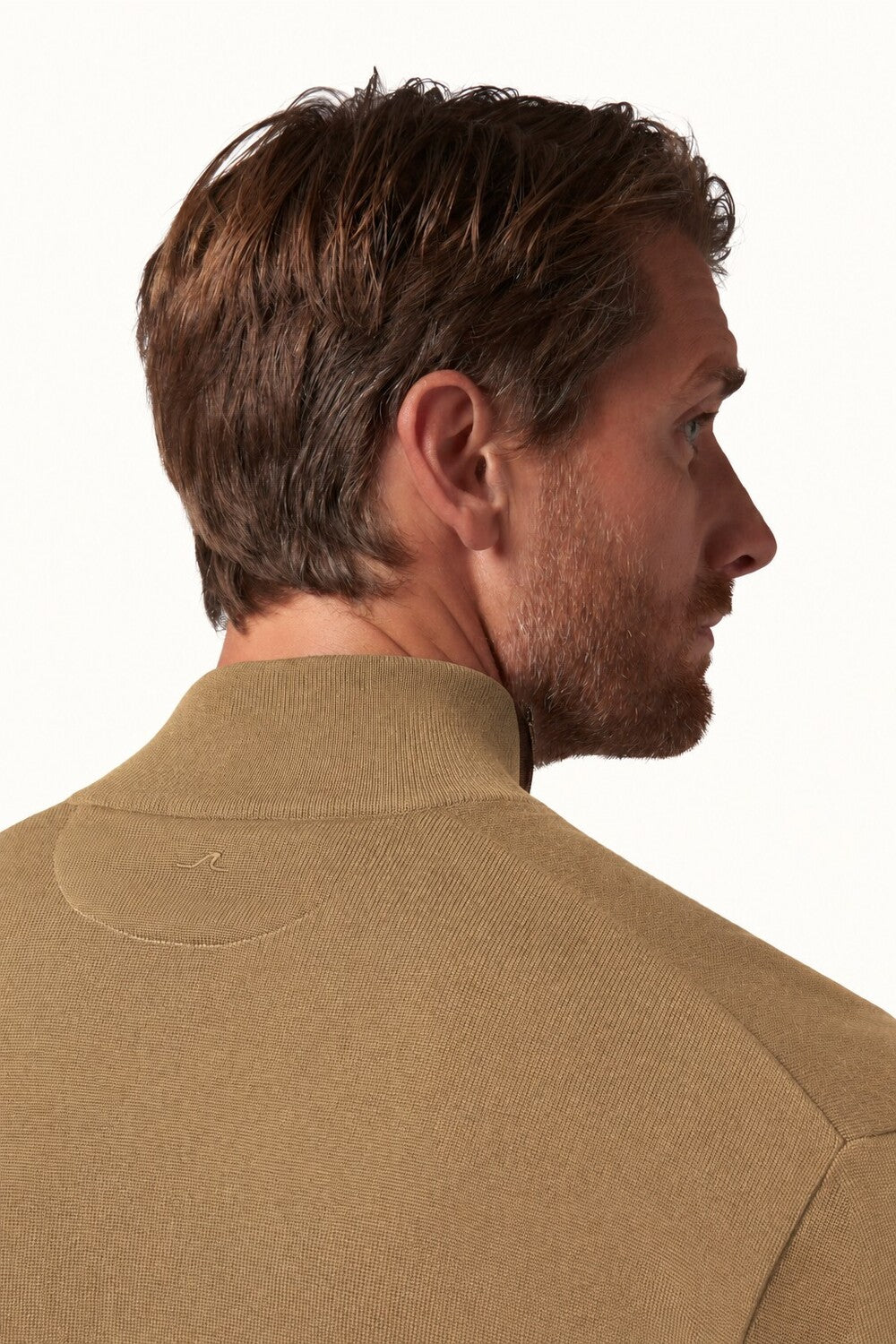 Paul & Shark Quarter Zip Trui – Beige-50% wol, 50% lyocell-HEREN TRUIEN & VESTEN-Beige