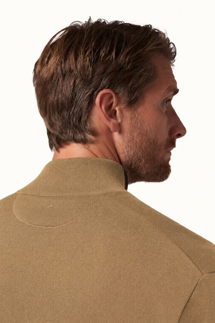 Paul & Shark Quarter Zip Trui – Beige-50% wol, 50% lyocell-HEREN TRUIEN & VESTEN-Beige
