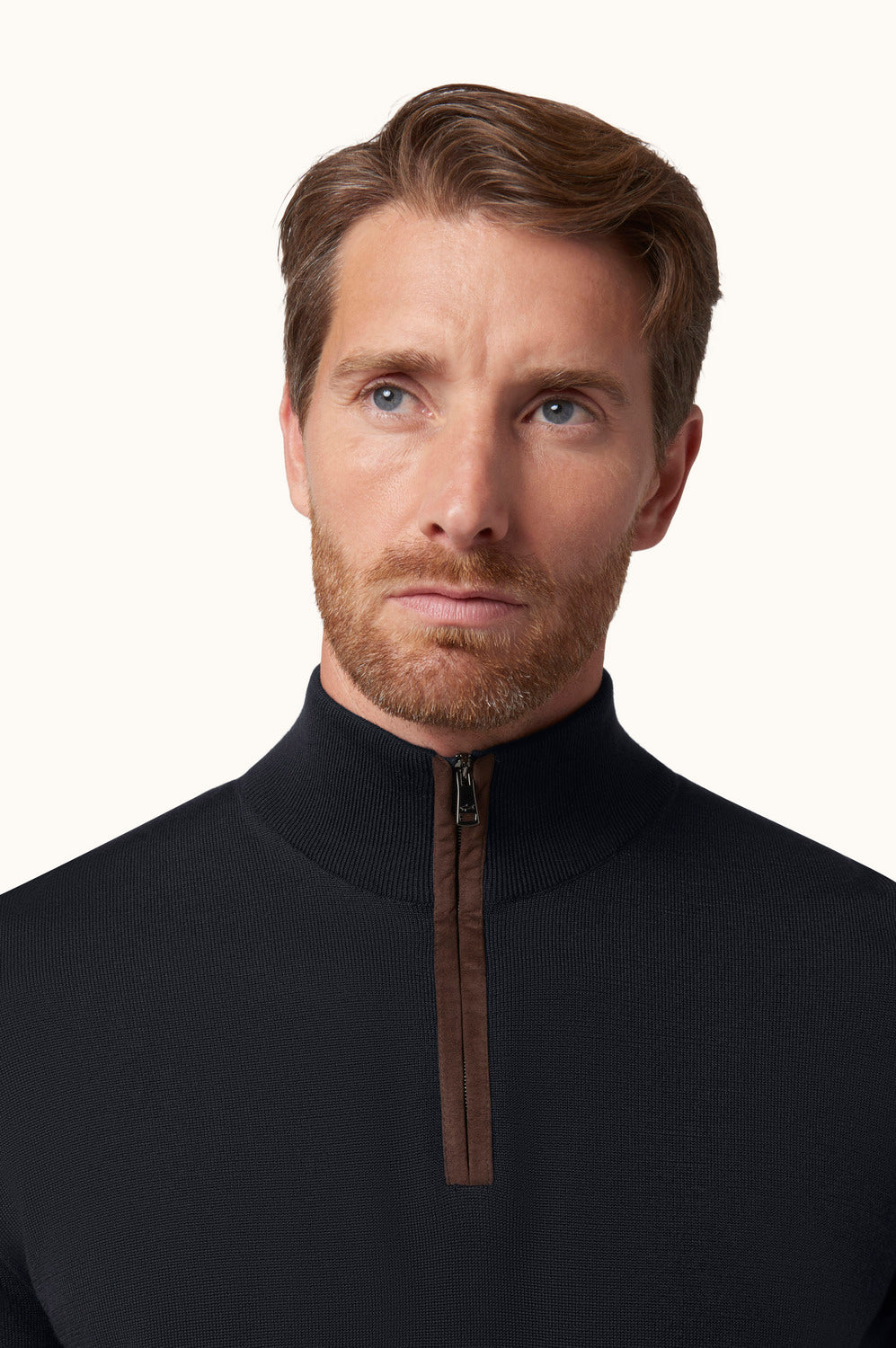 Paul & Shark Quarter Zip Trui – Blauw-50% wol, 50% lyocell-HEREN TRUIEN & VESTEN-Blauw