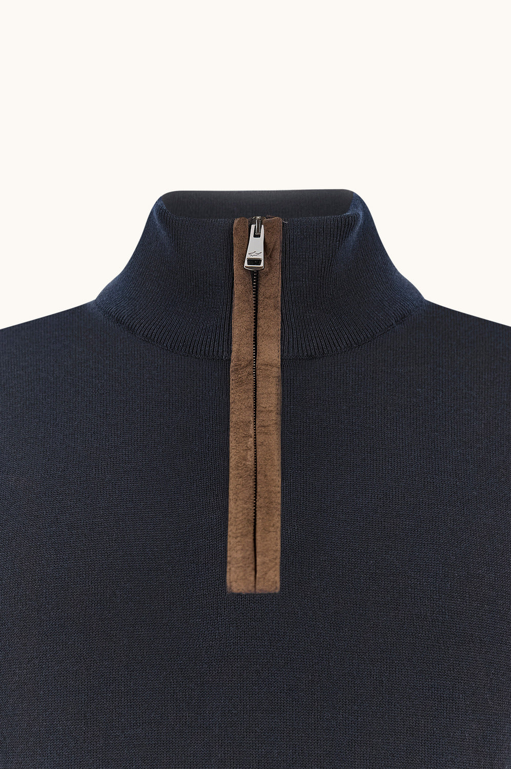 Paul & Shark Quarter Zip Trui – Blauw-50% wol, 50% lyocell-HEREN TRUIEN & VESTEN-Blauw