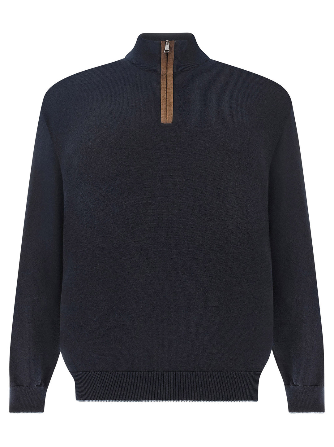 Paul & Shark Quarter Zip Trui – Blauw-50% wol, 50% lyocell-HEREN TRUIEN & VESTEN-Blauw