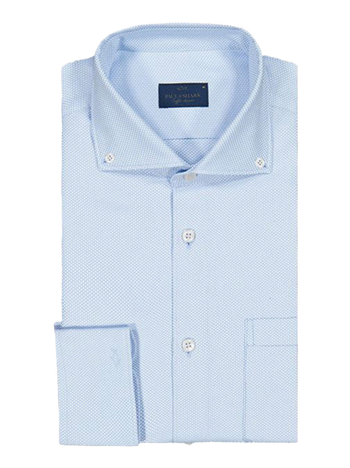 Paul & Shark Regular Button Down Shirt – Blauw-100% katoen-HEREN SHIRTS-Blauw