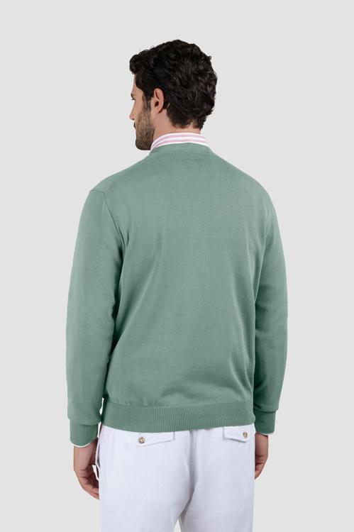 Paul & Shark Ronde Hals Pullover-100% Katoen-HEREN TRUIEN & VESTEN-Groen