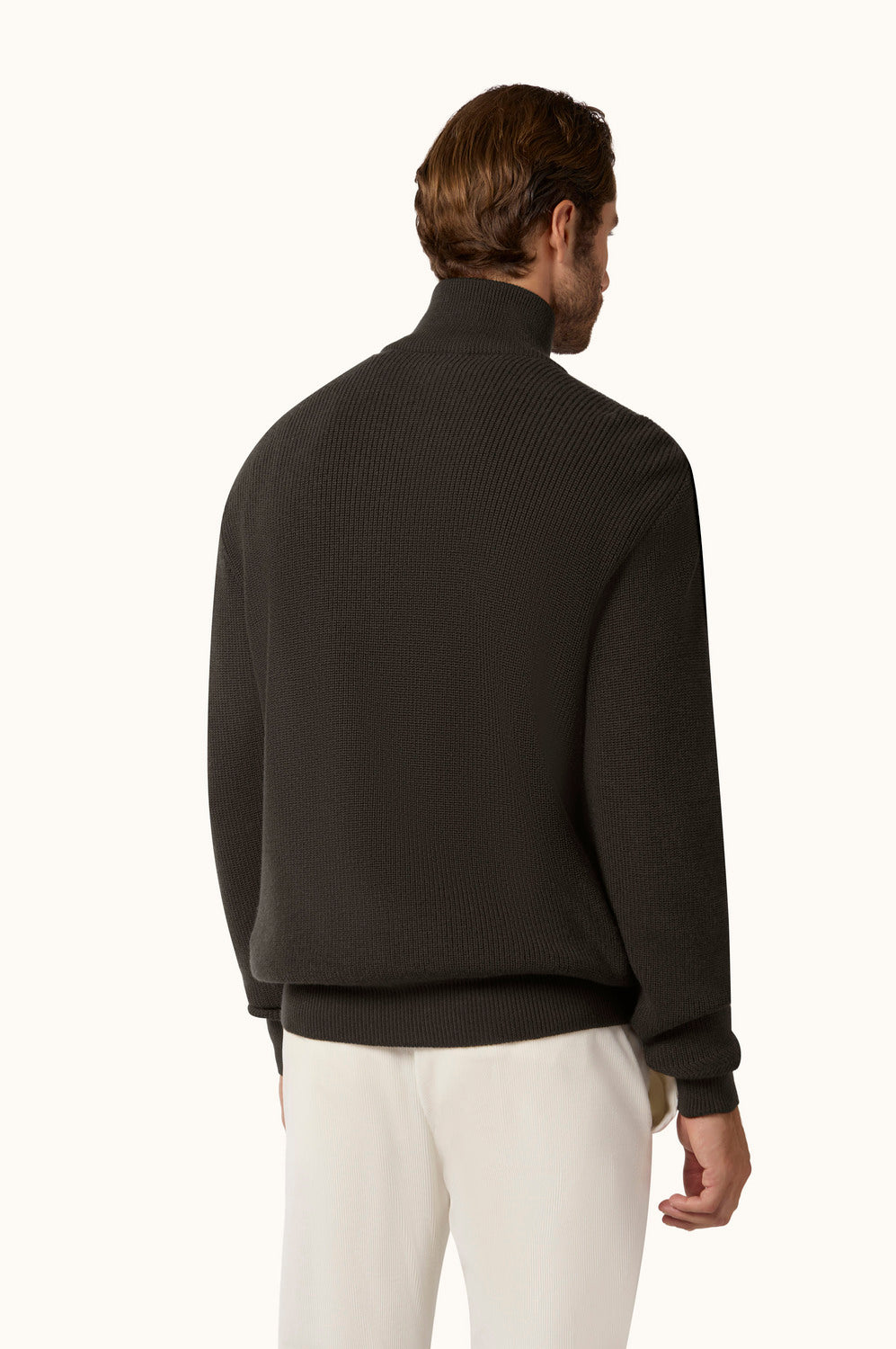 Paul & Shark Shark Tag Tech Wool Half Zip – Bruin-50% wol, 50% acryl-HEREN TRUIEN & VESTEN-Bruin