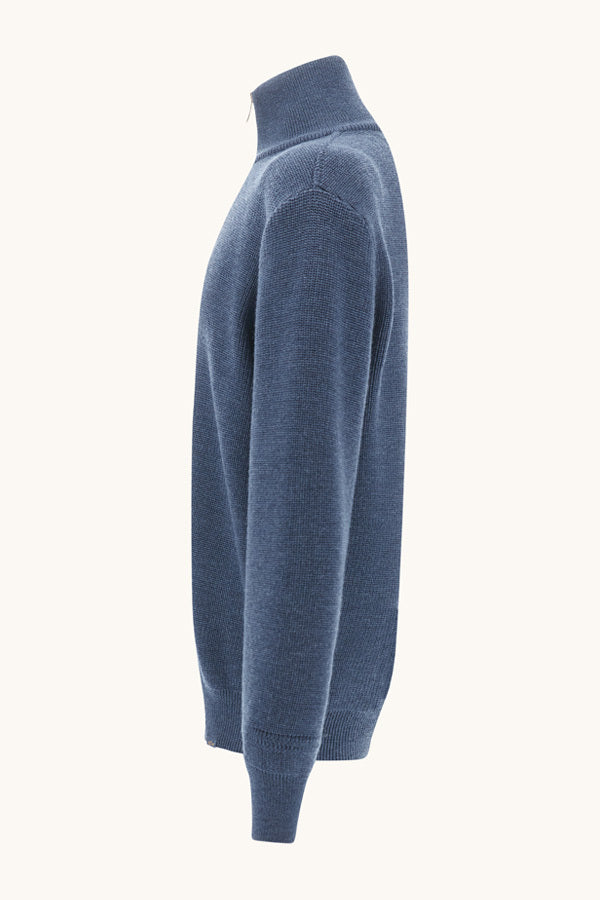 Paul & Shark Shark Tag Tech Wool Half Zip Trui-50% wol, 50% acryl-HEREN TRUIEN & VESTEN-Blauw