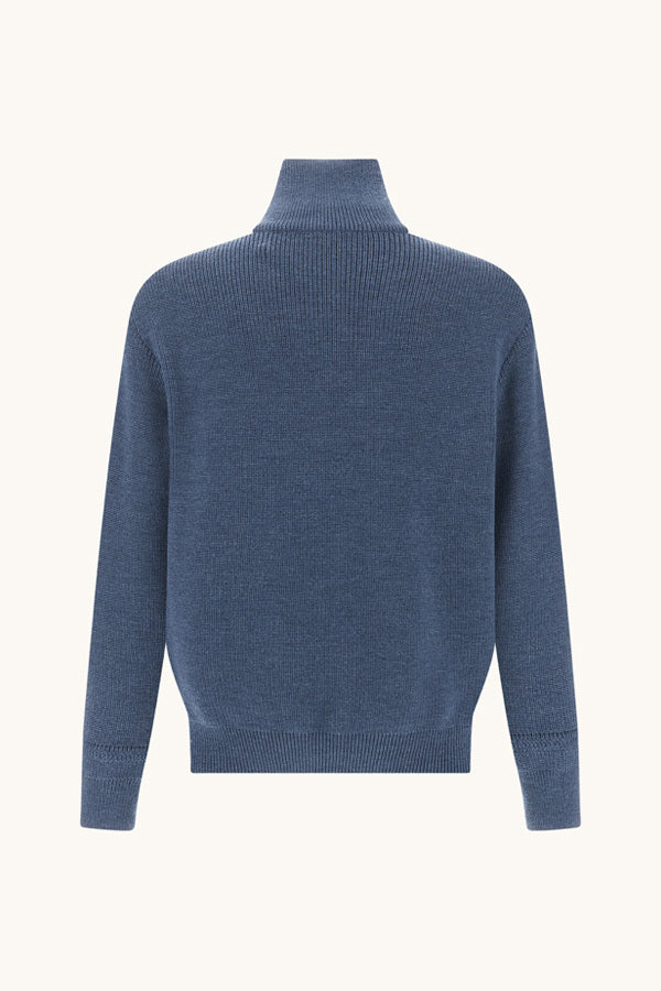 Paul & Shark Shark Tag Tech Wool Half Zip Trui-50% wol, 50% acryl-HEREN TRUIEN & VESTEN-Blauw