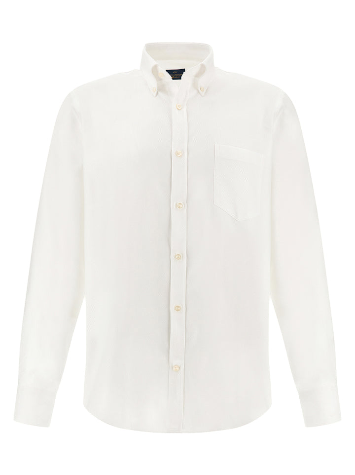 Paul & Shark Soffio shirt met patroon – Wit-100% katoen-HEREN SHIRTS-Wit