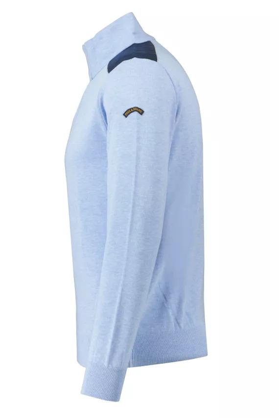 Paul & Shark trui met rits-100% katoen-HEREN TRUIEN & VESTEN-Blauw