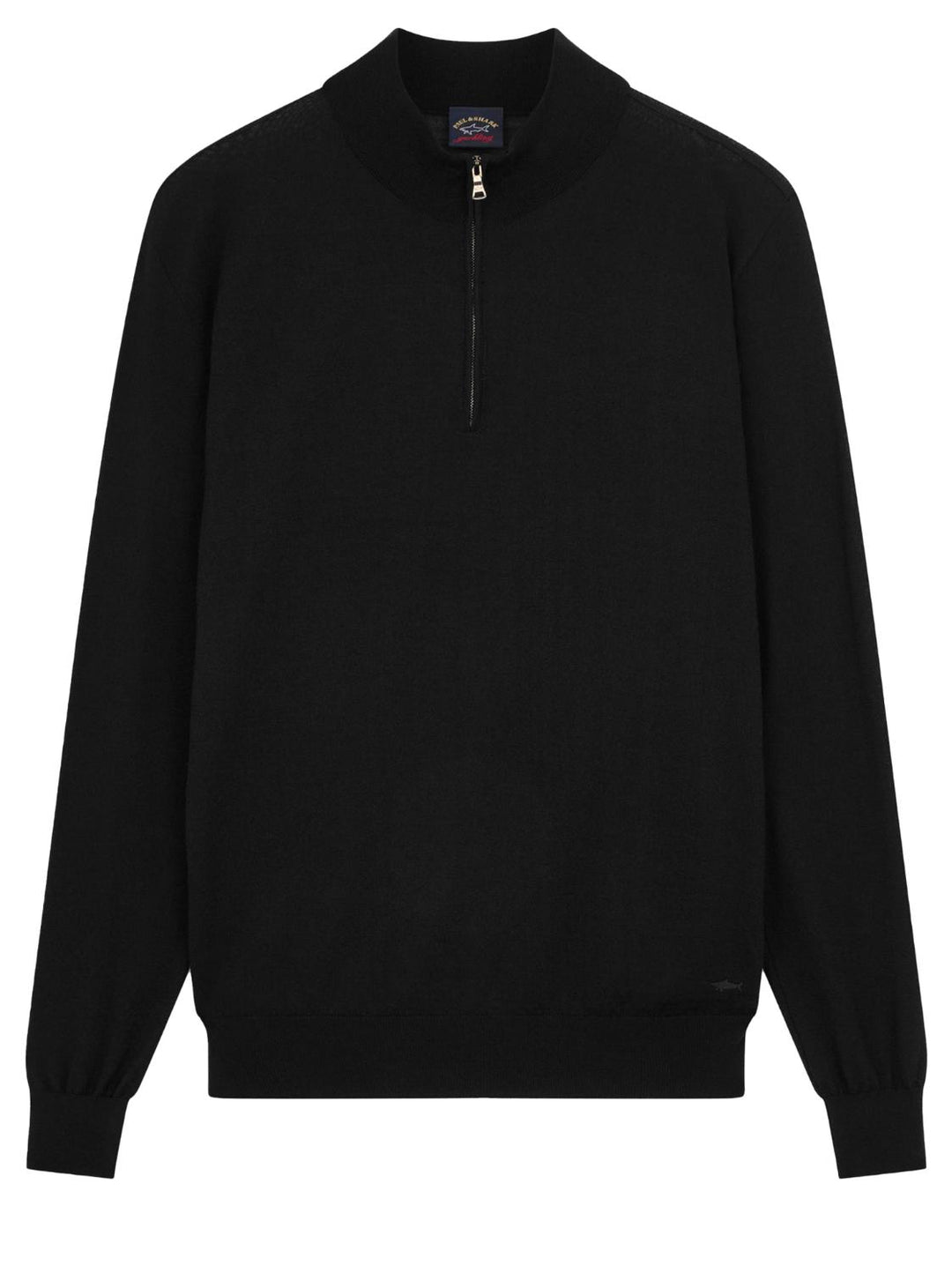 Paul & Shark trui met rits-100% wol-HEREN TRUIEN & VESTEN-Zwart