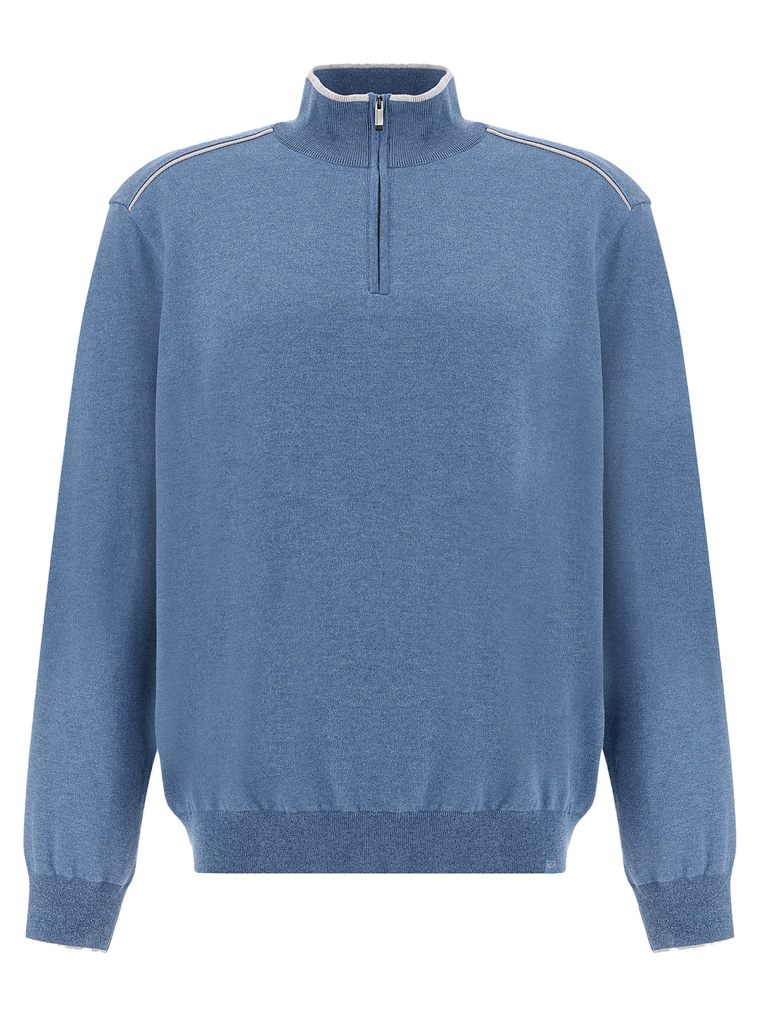 Paul & Shark Trui met rits – Blauw-55% zijde, 45% katoen-HEREN TRUIEN & VESTEN-Blauw