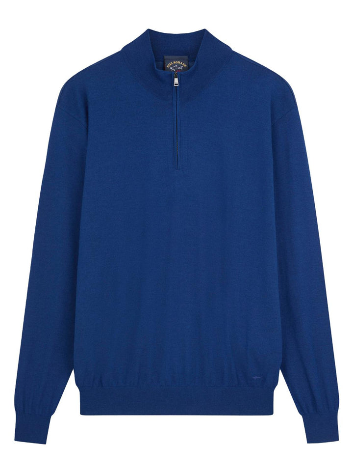 Paul & Shark trui rits-100% wol-HEREN TRUIEN & VESTEN-Blauw