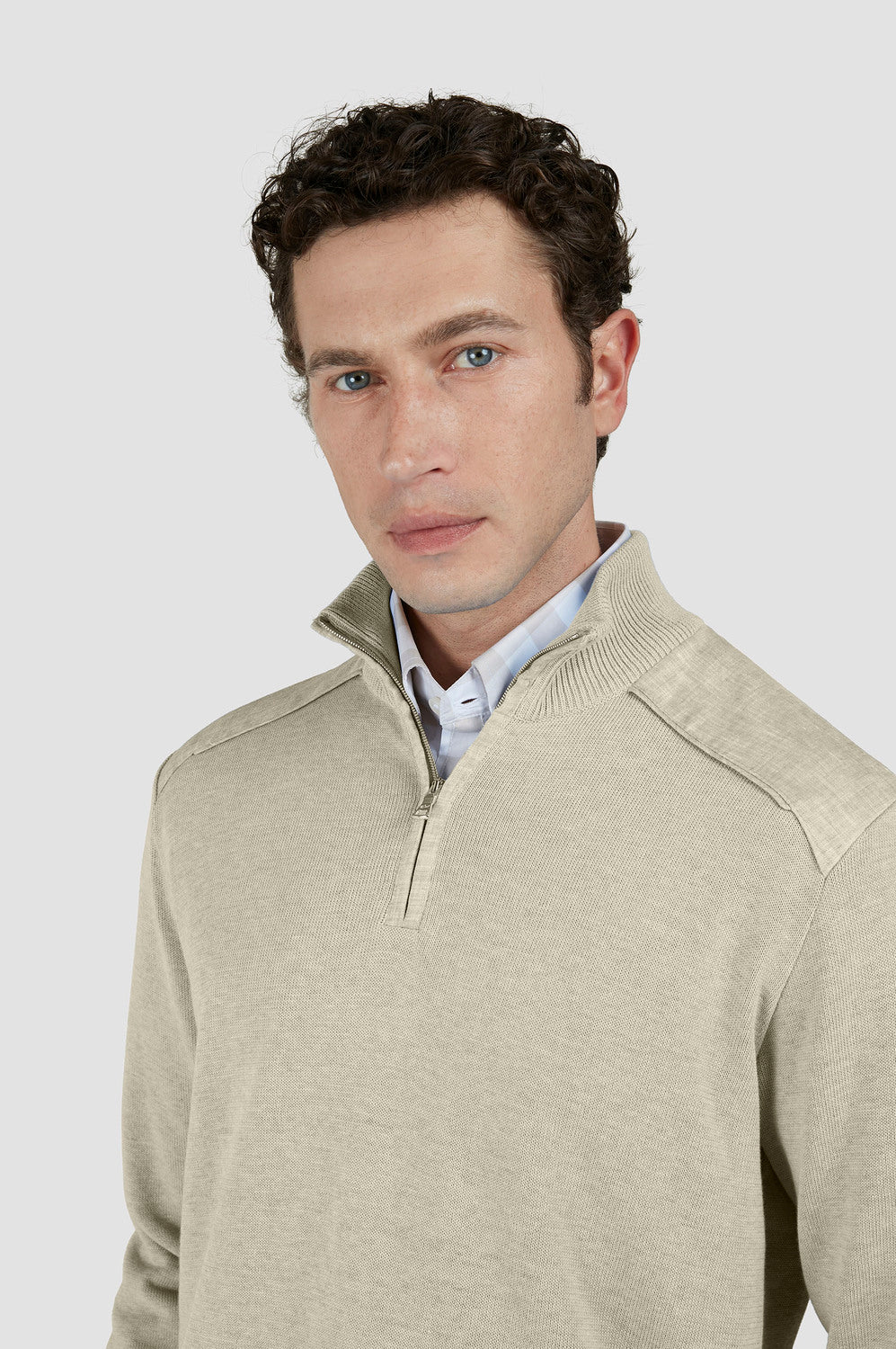 Paul & Shark trui van fris katoen beige-Buitenlaag: 100% Katoen<br />Details: 100% Linnen -HEREN TRUIEN & VESTEN-Beige