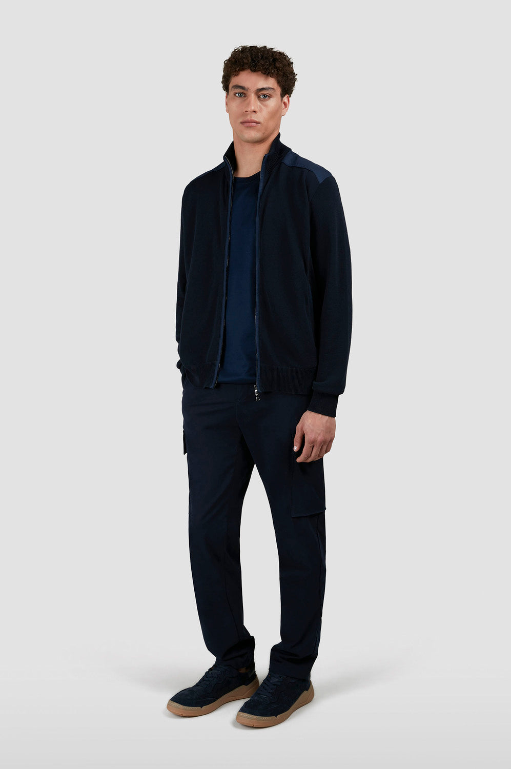 Paul & Shark vest van cool touch katoen-Buitenkant: 100% katoen - Inzetstukken: 100% linnen-HEREN TRUIEN & VESTEN-Blauw