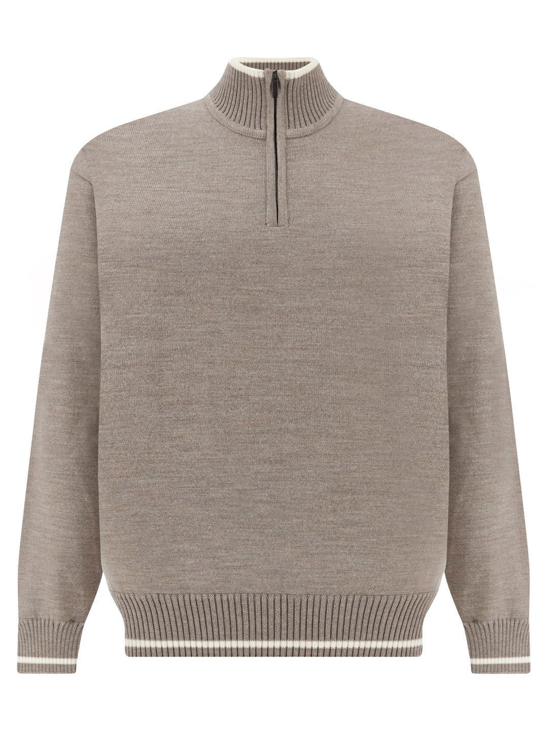 Paul & Shark Wollen Half Zip – Bruin-100% wol-HEREN TRUIEN & VESTEN-Bruin