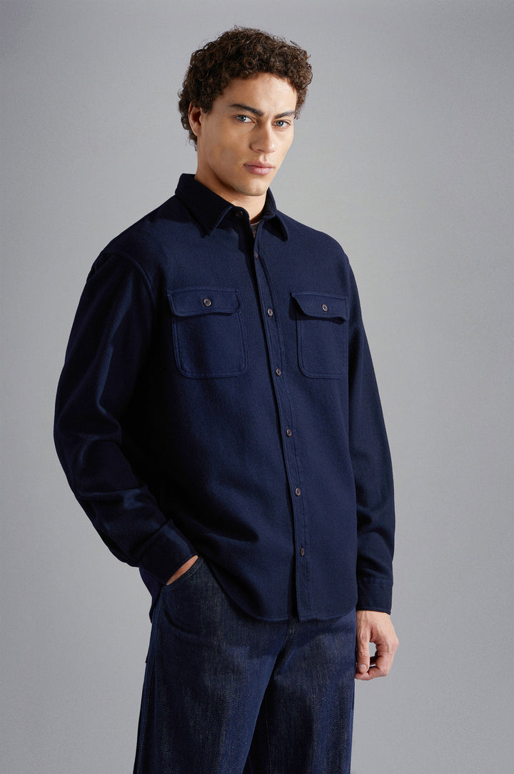 Paul & Shark wollen overshirt-Samenstelling: 80% scheerwol 20% nylon-HEREN SHIRTS-Blauw