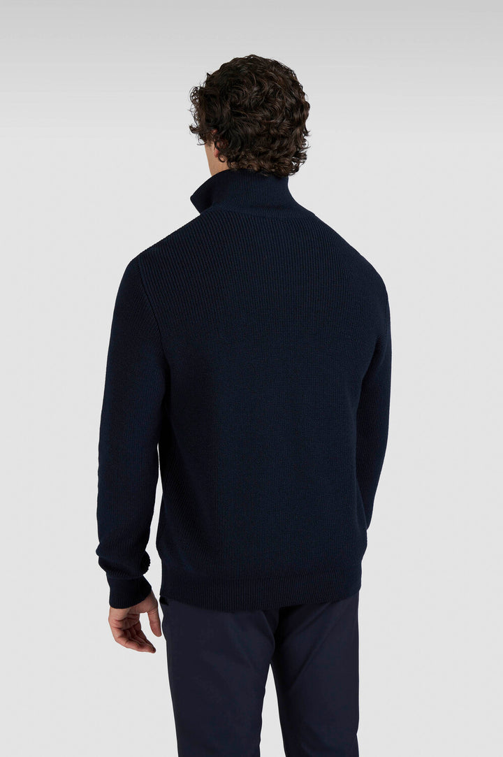 Paul & Shark Wollen Trui Rits-50% wol, 50% acryl -HEREN TRUIEN & VESTEN-Blauw