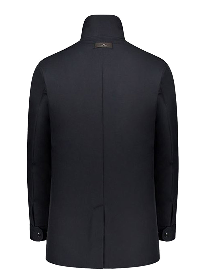 Paul & Shark Woven Carcoat – Navy-100% polyester -HEREN JASSEN & JACKS-Blauw