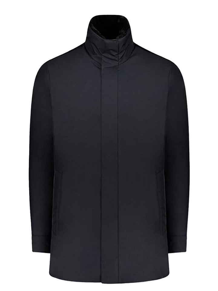 Paul & Shark Woven Carcoat – Navy-100% polyester -HEREN JASSEN & JACKS-Blauw