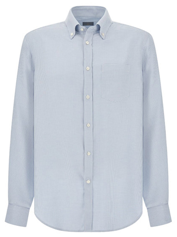 Paul & Shark X-Soft Cotton Lyocell Shirt Regular -55% katoen, 45% lyocel-HEREN SHIRTS-Blauw