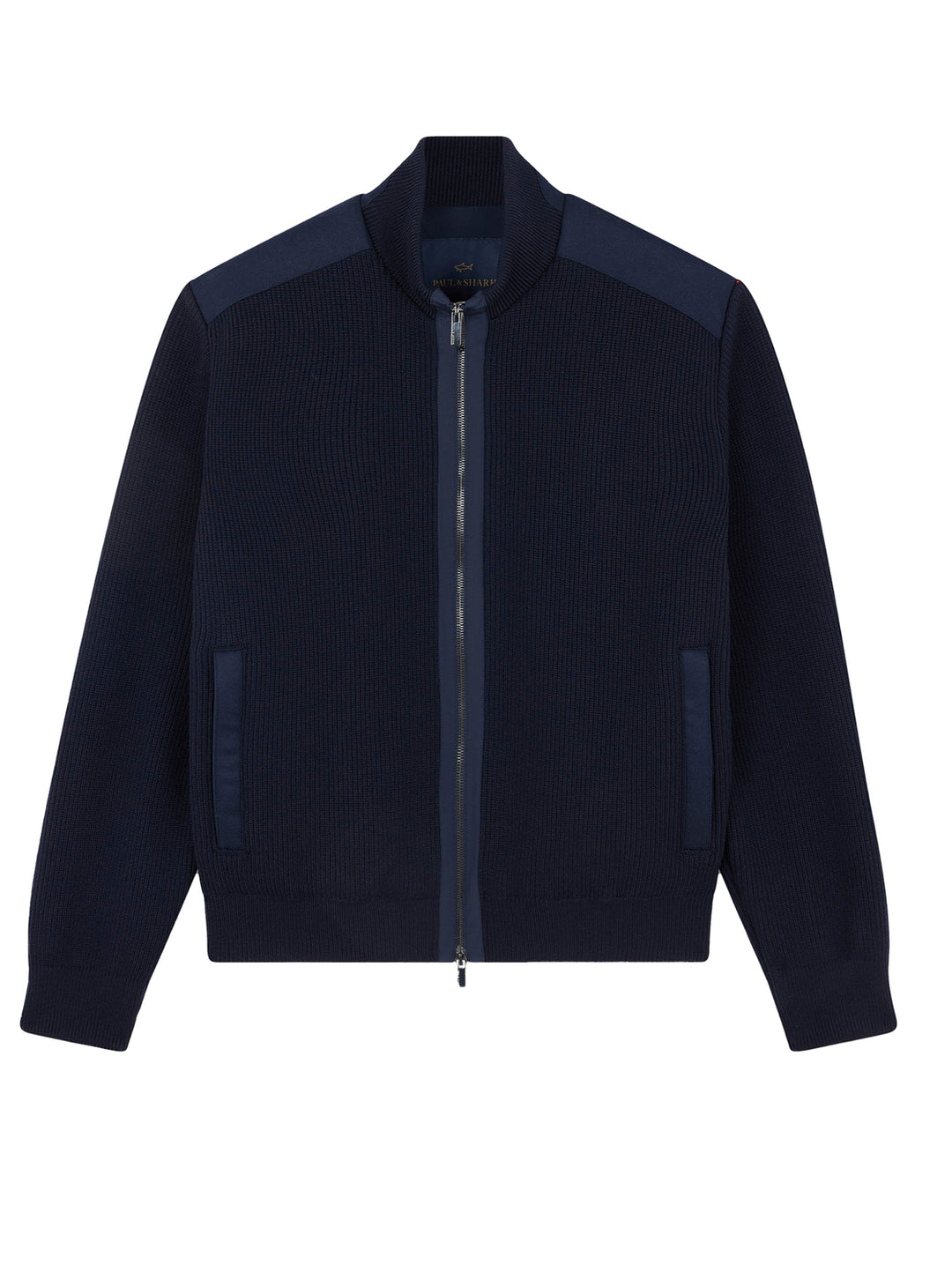 Paul & Shark Zip-Up Vest Soft Cool Touch – Bla-Buitenkant: 100% scheerwol<br />Achterkant: 88% polyester, 12% elastaan-HE